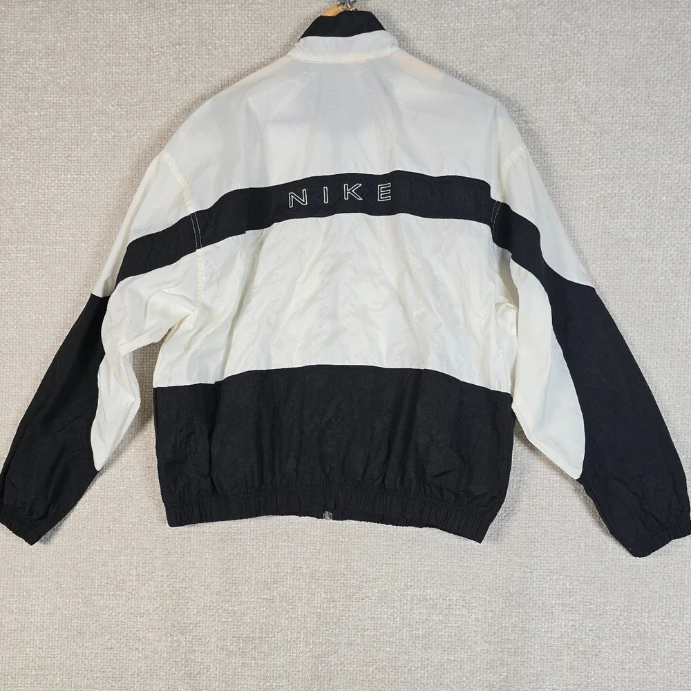 Vintage 90s Nike Windbreaker Jacket Youth L 12-14 Fits Women's‎ S Black White